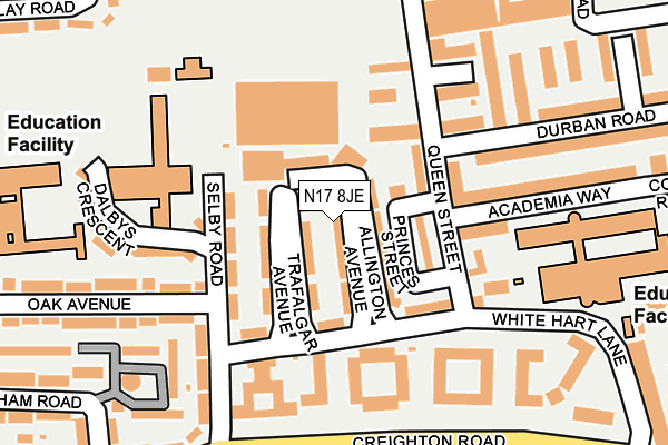N17 8JE map - OS OpenMap – Local (Ordnance Survey)