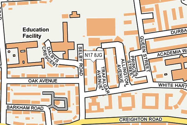 N17 8JG map - OS OpenMap – Local (Ordnance Survey)