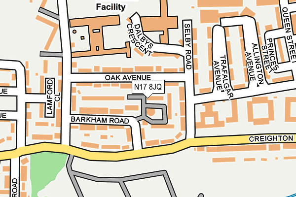 N17 8JQ map - OS OpenMap – Local (Ordnance Survey)