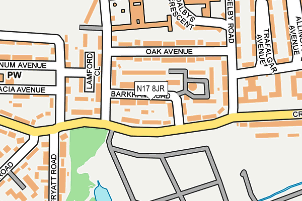 N17 8JR map - OS OpenMap – Local (Ordnance Survey)