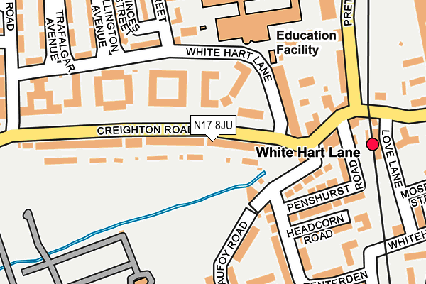 N17 8JU map - OS OpenMap – Local (Ordnance Survey)