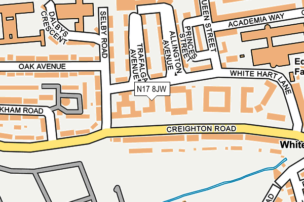 N17 8JW map - OS OpenMap – Local (Ordnance Survey)