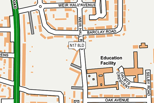 N17 8LD map - OS OpenMap – Local (Ordnance Survey)