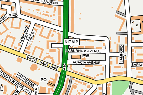 N17 8LP map - OS OpenMap – Local (Ordnance Survey)