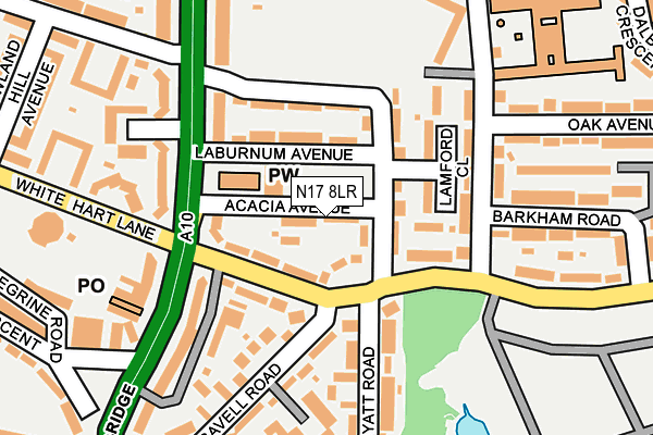 N17 8LR map - OS OpenMap – Local (Ordnance Survey)