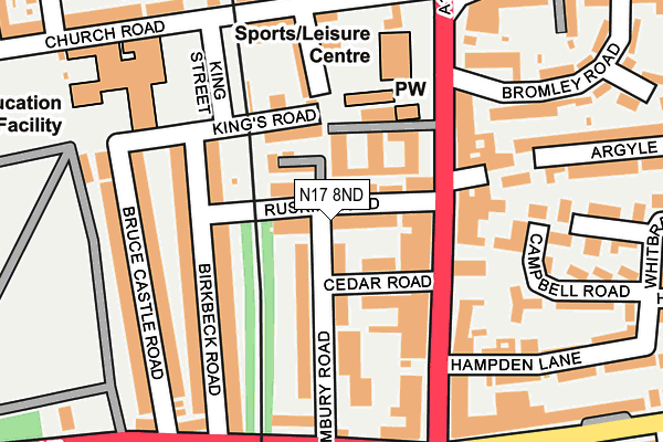 N17 8ND map - OS OpenMap – Local (Ordnance Survey)