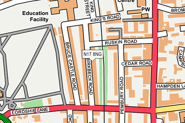 N17 8NG map - OS OpenMap – Local (Ordnance Survey)