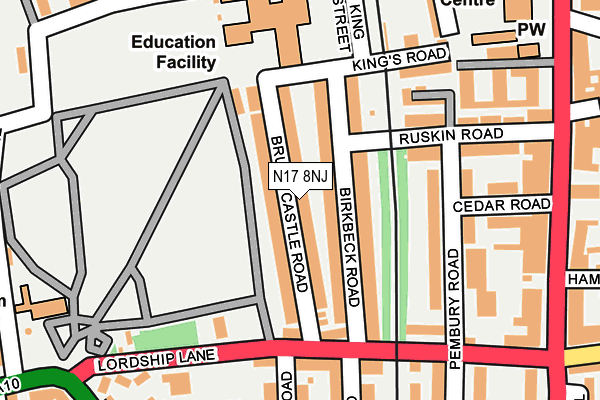 N17 8NJ map - OS OpenMap – Local (Ordnance Survey)