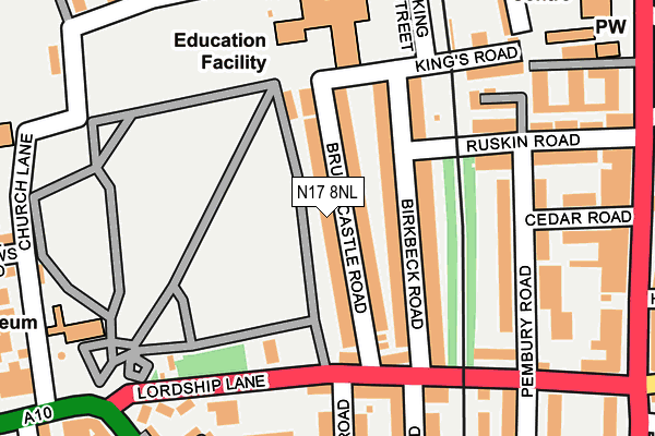 N17 8NL map - OS OpenMap – Local (Ordnance Survey)