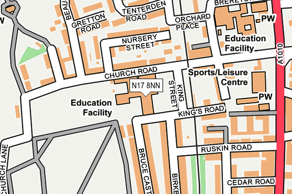 N17 8NN map - OS OpenMap – Local (Ordnance Survey)