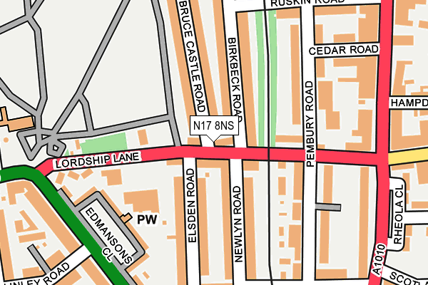 N17 8NS map - OS OpenMap – Local (Ordnance Survey)