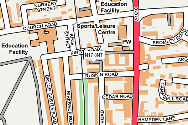 N17 8NT map - OS OpenMap – Local (Ordnance Survey)