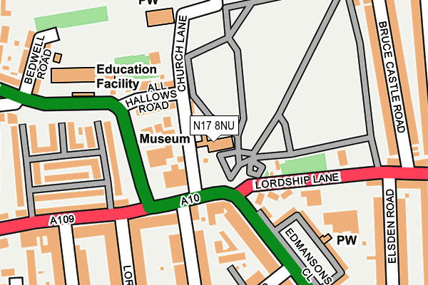 N17 8NU map - OS OpenMap – Local (Ordnance Survey)