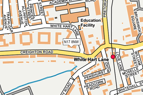 N17 8NW map - OS OpenMap – Local (Ordnance Survey)