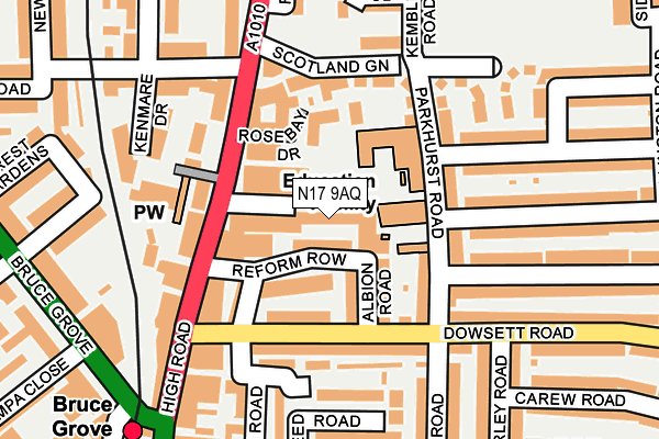 N17 9AQ map - OS OpenMap – Local (Ordnance Survey)