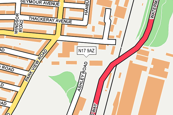 N17 9AZ map - OS OpenMap – Local (Ordnance Survey)