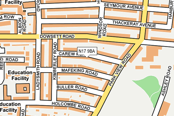 N17 9BA map - OS OpenMap – Local (Ordnance Survey)