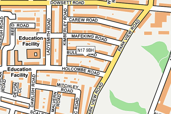 N17 9BH map - OS OpenMap – Local (Ordnance Survey)