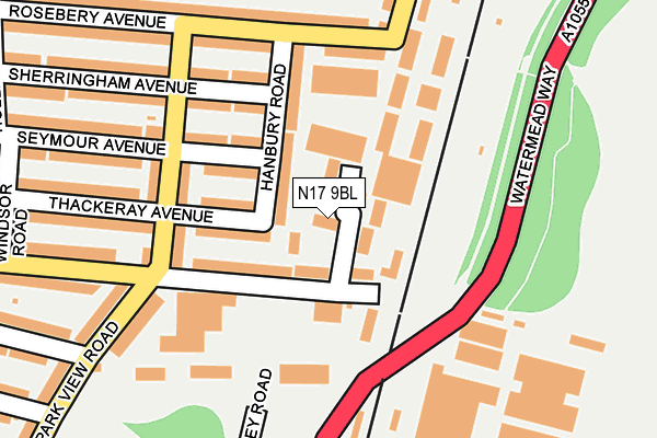 N17 9BL map - OS OpenMap – Local (Ordnance Survey)
