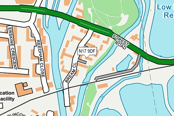 N17 9DF map - OS OpenMap – Local (Ordnance Survey)