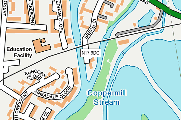 N17 9DG map - OS OpenMap – Local (Ordnance Survey)