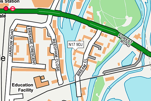 N17 9DJ map - OS OpenMap – Local (Ordnance Survey)