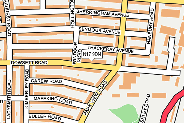 N17 9DN map - OS OpenMap – Local (Ordnance Survey)