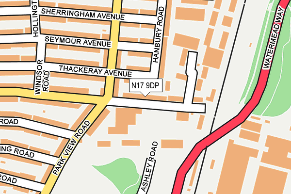 N17 9DP map - OS OpenMap – Local (Ordnance Survey)