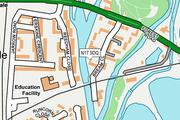 N17 9DQ map - OS OpenMap – Local (Ordnance Survey)
