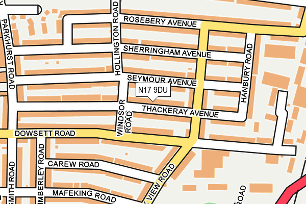N17 9DU map - OS OpenMap – Local (Ordnance Survey)