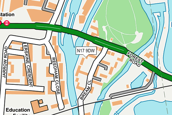 N17 9DW map - OS OpenMap – Local (Ordnance Survey)