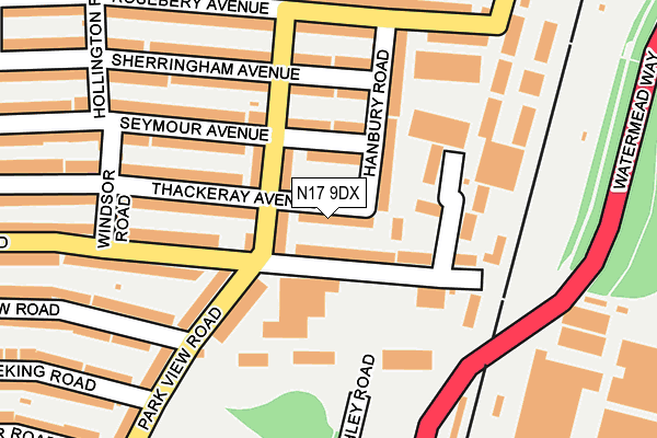 N17 9DX map - OS OpenMap – Local (Ordnance Survey)