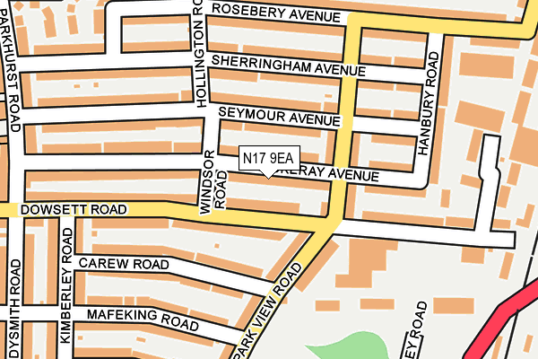 N17 9EA map - OS OpenMap – Local (Ordnance Survey)