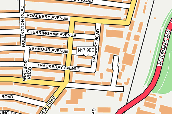 N17 9EE map - OS OpenMap – Local (Ordnance Survey)