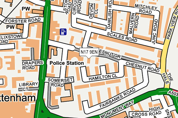 N17 9EN map - OS OpenMap – Local (Ordnance Survey)