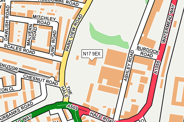 N17 9EX map - OS OpenMap – Local (Ordnance Survey)