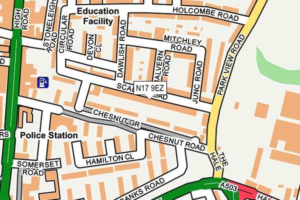 N17 9EZ map - OS OpenMap – Local (Ordnance Survey)