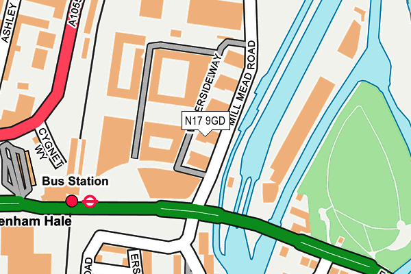 N17 9GD map - OS OpenMap – Local (Ordnance Survey)