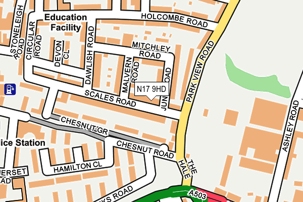 N17 9HD map - OS OpenMap – Local (Ordnance Survey)