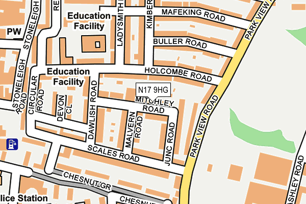 N17 9HG map - OS OpenMap – Local (Ordnance Survey)