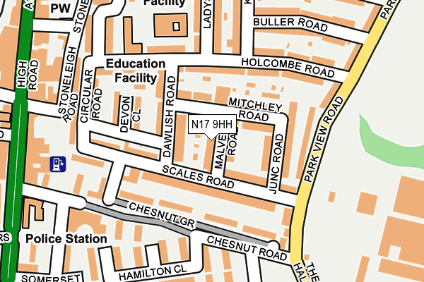 N17 9HH map - OS OpenMap – Local (Ordnance Survey)