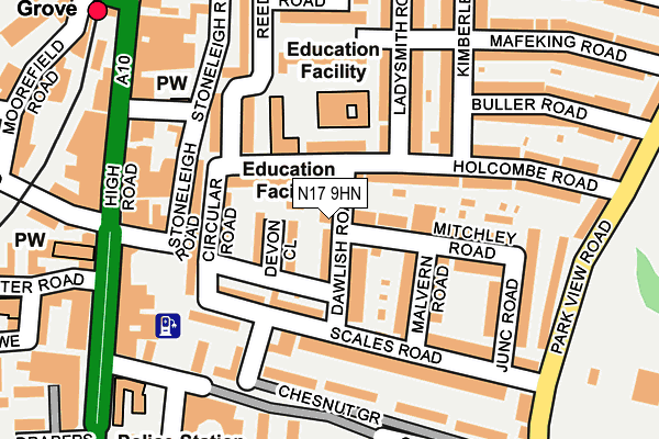 N17 9HN map - OS OpenMap – Local (Ordnance Survey)