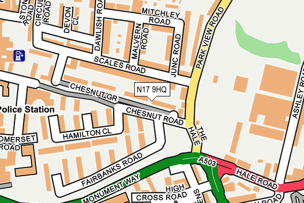 N17 9HQ map - OS OpenMap – Local (Ordnance Survey)