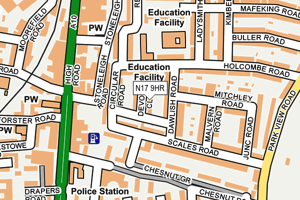 N17 9HR map - OS OpenMap – Local (Ordnance Survey)