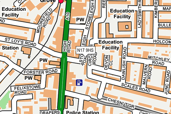 N17 9HS map - OS OpenMap – Local (Ordnance Survey)