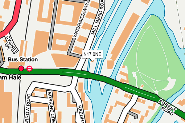 N17 9NE map - OS OpenMap – Local (Ordnance Survey)