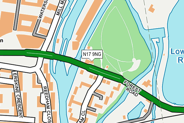 N17 9NG map - OS OpenMap – Local (Ordnance Survey)