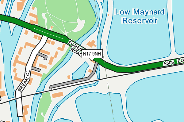 N17 9NH map - OS OpenMap – Local (Ordnance Survey)