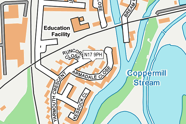 N17 9PH map - OS OpenMap – Local (Ordnance Survey)