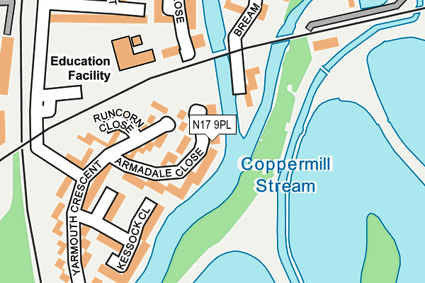 N17 9PL map - OS OpenMap – Local (Ordnance Survey)